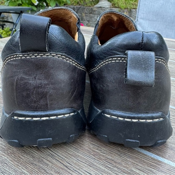 Born Mens black Leather slip on Shoes size 10.5 - Picture 3 of 11